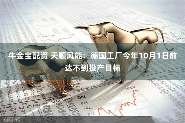 牛金宝配资 天顺风能：德国工厂今年10月1日前达不到投产目标